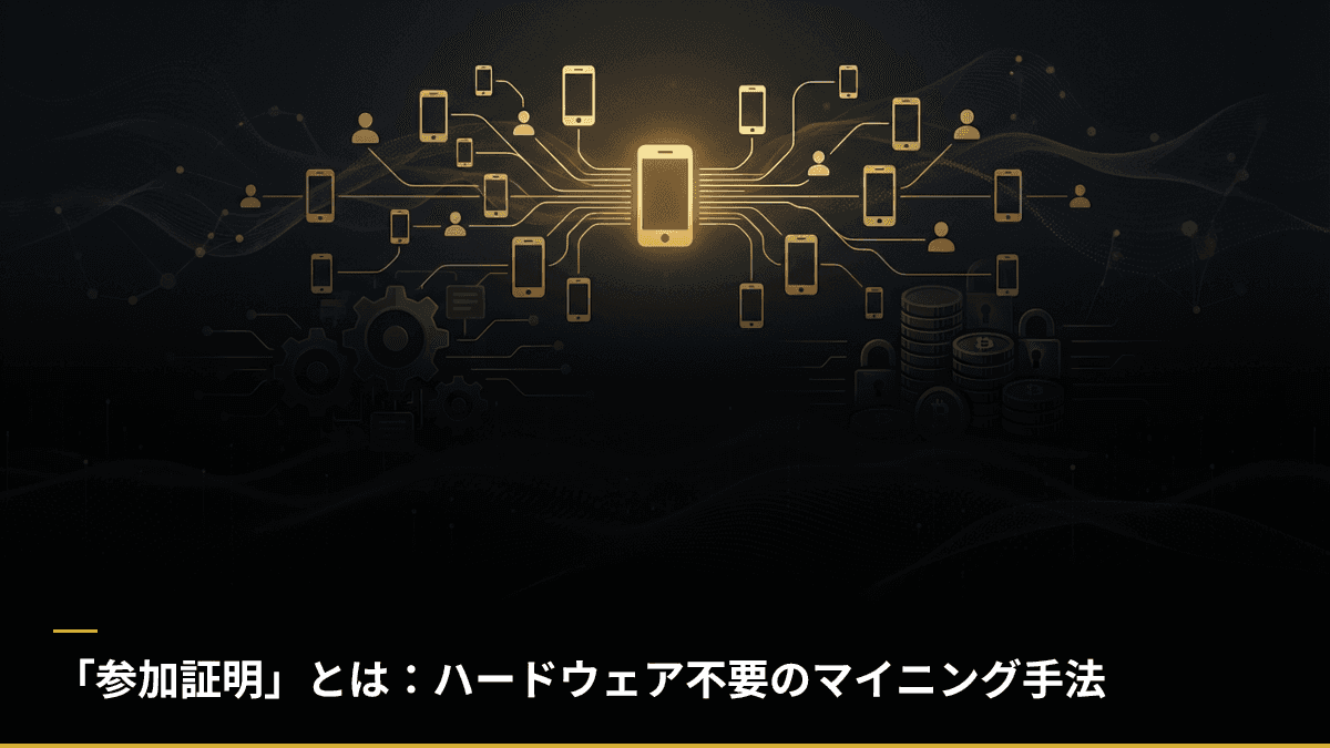 「参加証明」とは：ハードウェア不要のマイニング手法
