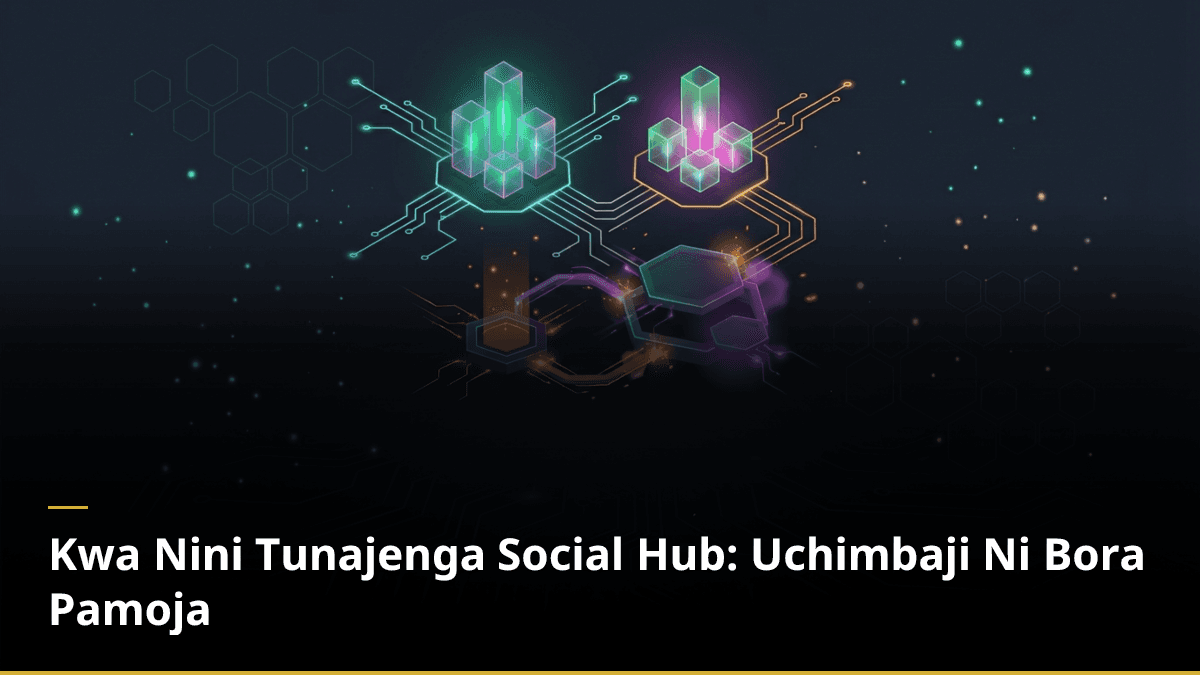 Kwa Nini Tunajenga Social Hub: Uchimbaji Ni Bora Pamoja