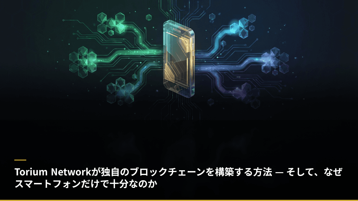 Torium Networkが独自のブロックチェーンを構築する方法 — そして、なぜスマートフォンだけで十分なのか